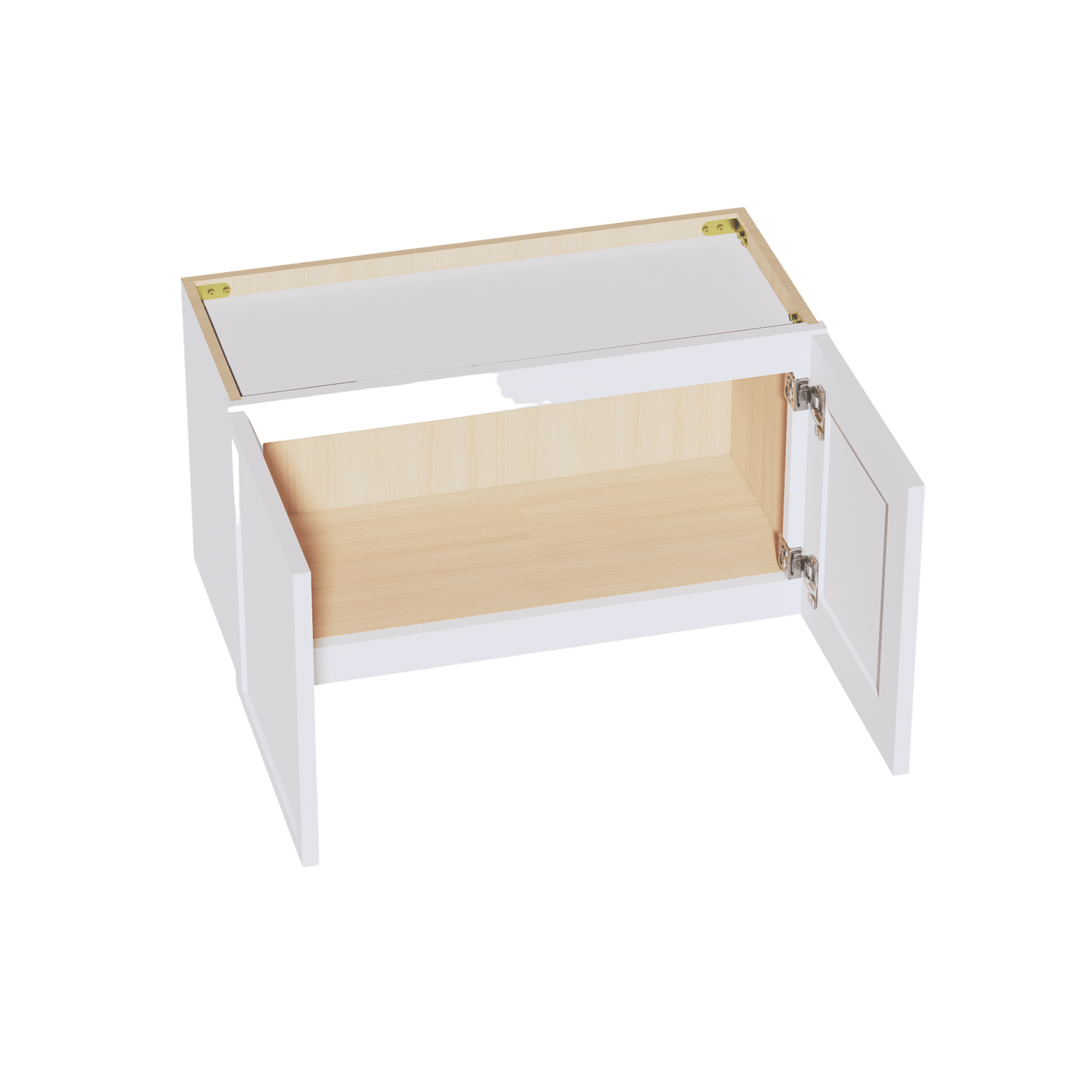 SF - W2715: Frost White Slim Shaker 27"W x 15"H 2 Doors Standard Wall Bridge Cabinet - NextCabinets