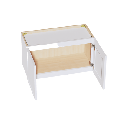 SF - W2715: Frost White Slim Shaker 27"W x 15"H 2 Doors Standard Wall Bridge Cabinet - NextCabinets