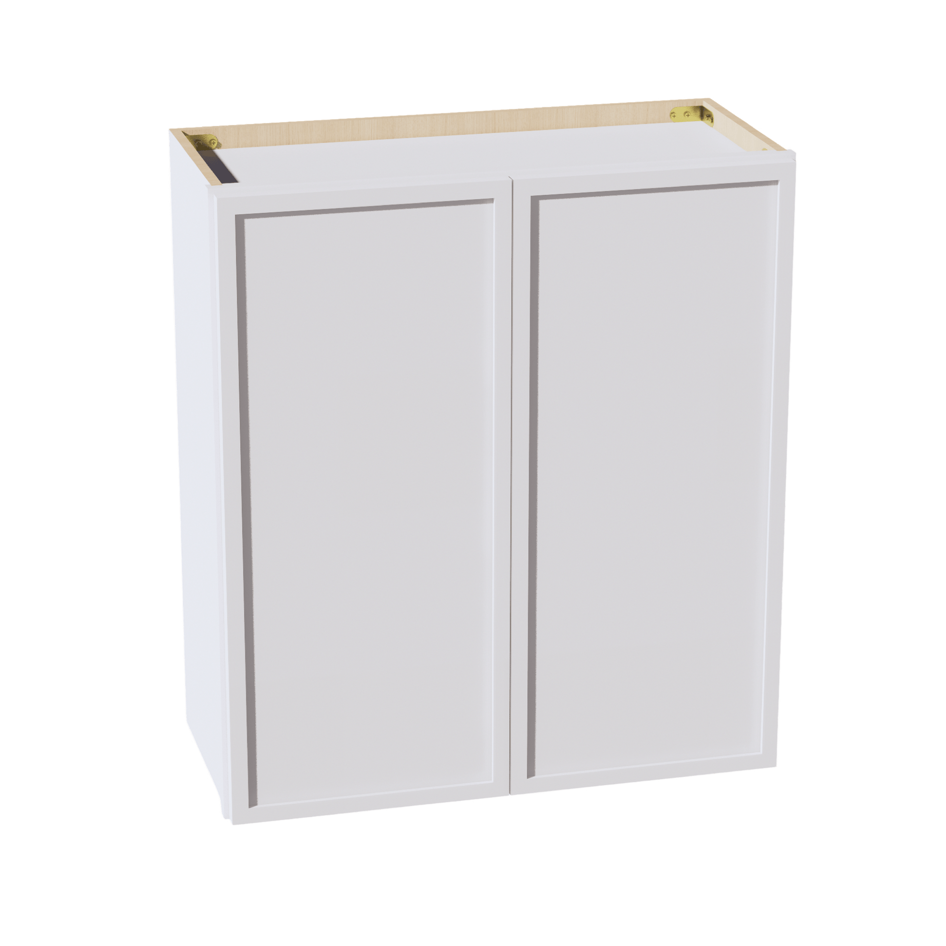 SF - W2730: Frost White Slim Shaker 27"W x 30"H 2 Doors & 2 Shelves Standard Wall Cabinet - NextCabinets