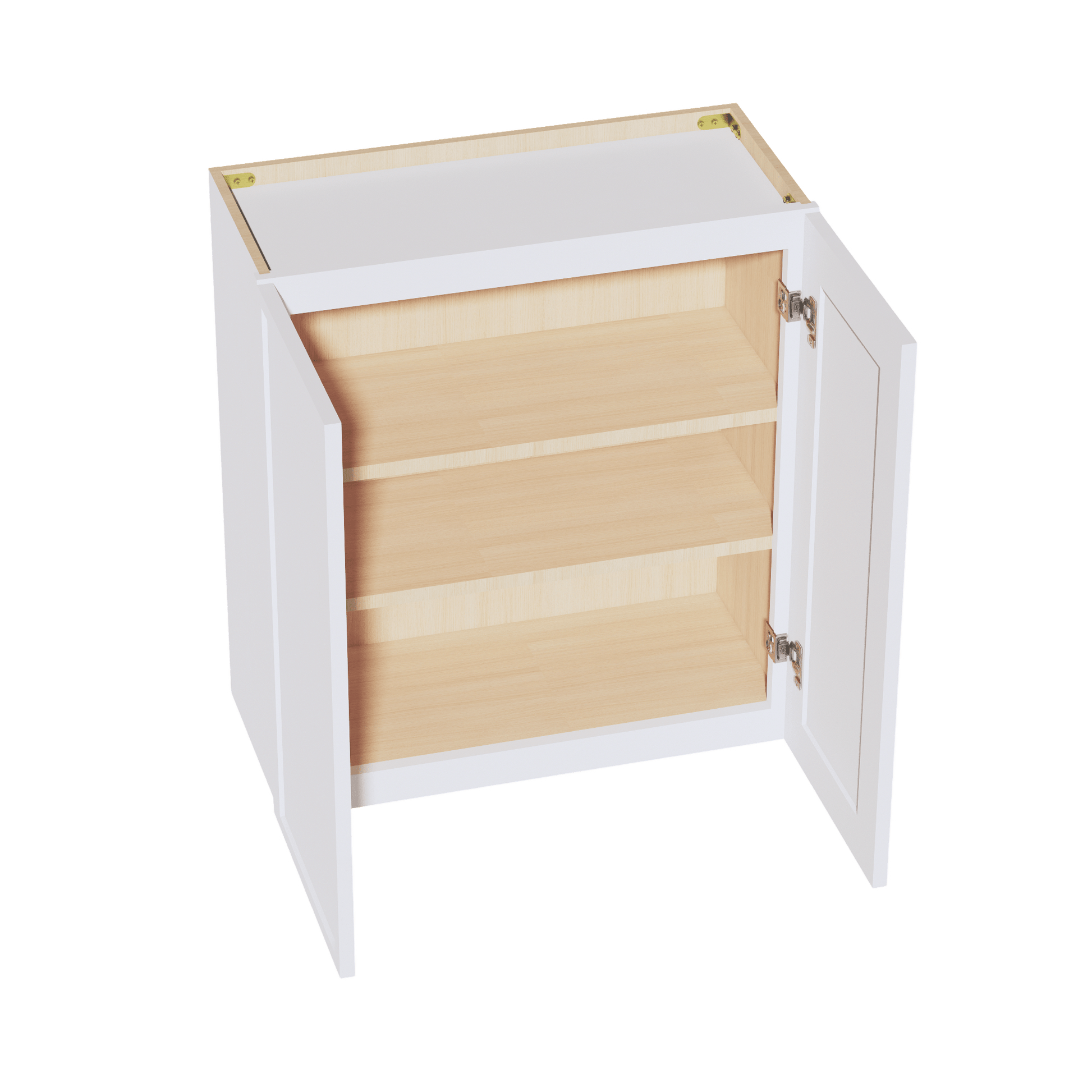 SF - W2730: Frost White Slim Shaker 27"W x 30"H 2 Doors & 2 Shelves Standard Wall Cabinet - NextCabinets