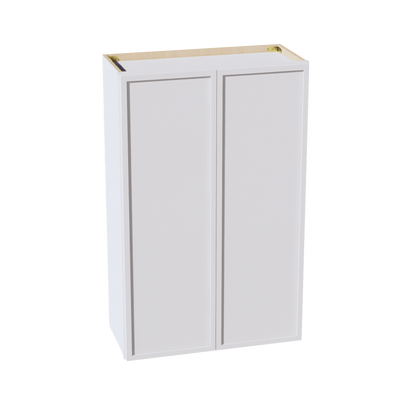 SF - W2742: Frost White Slim Shaker 27"W x 42"H 2 Doors & 3 Shelves Standard Wall Cabinet - NextCabinets