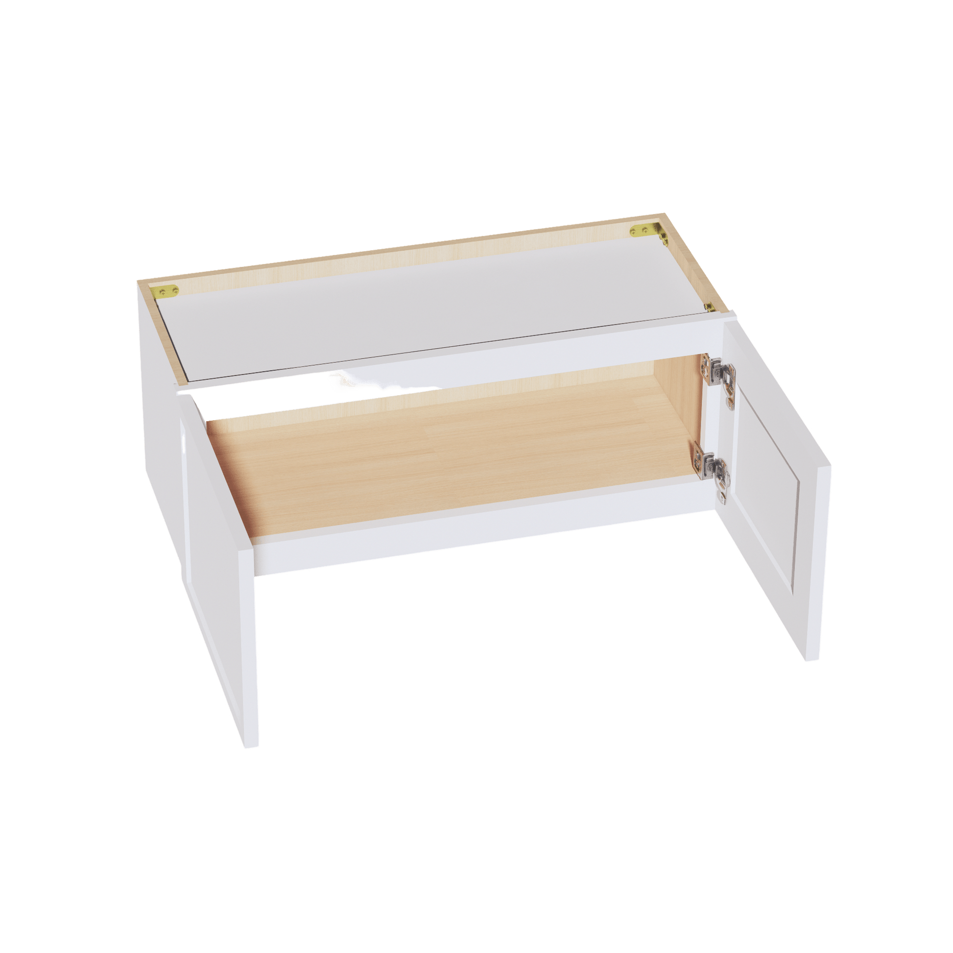 SF - W3012: Frost White Slim Shaker 30"W x 12"H 2 Doors Standard Wall Bridge Cabinet - NextCabinets