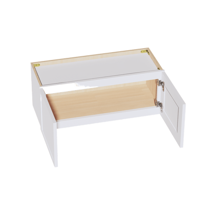 SF - W3012: Frost White Slim Shaker 30"W x 12"H 2 Doors Standard Wall Bridge Cabinet - NextCabinets
