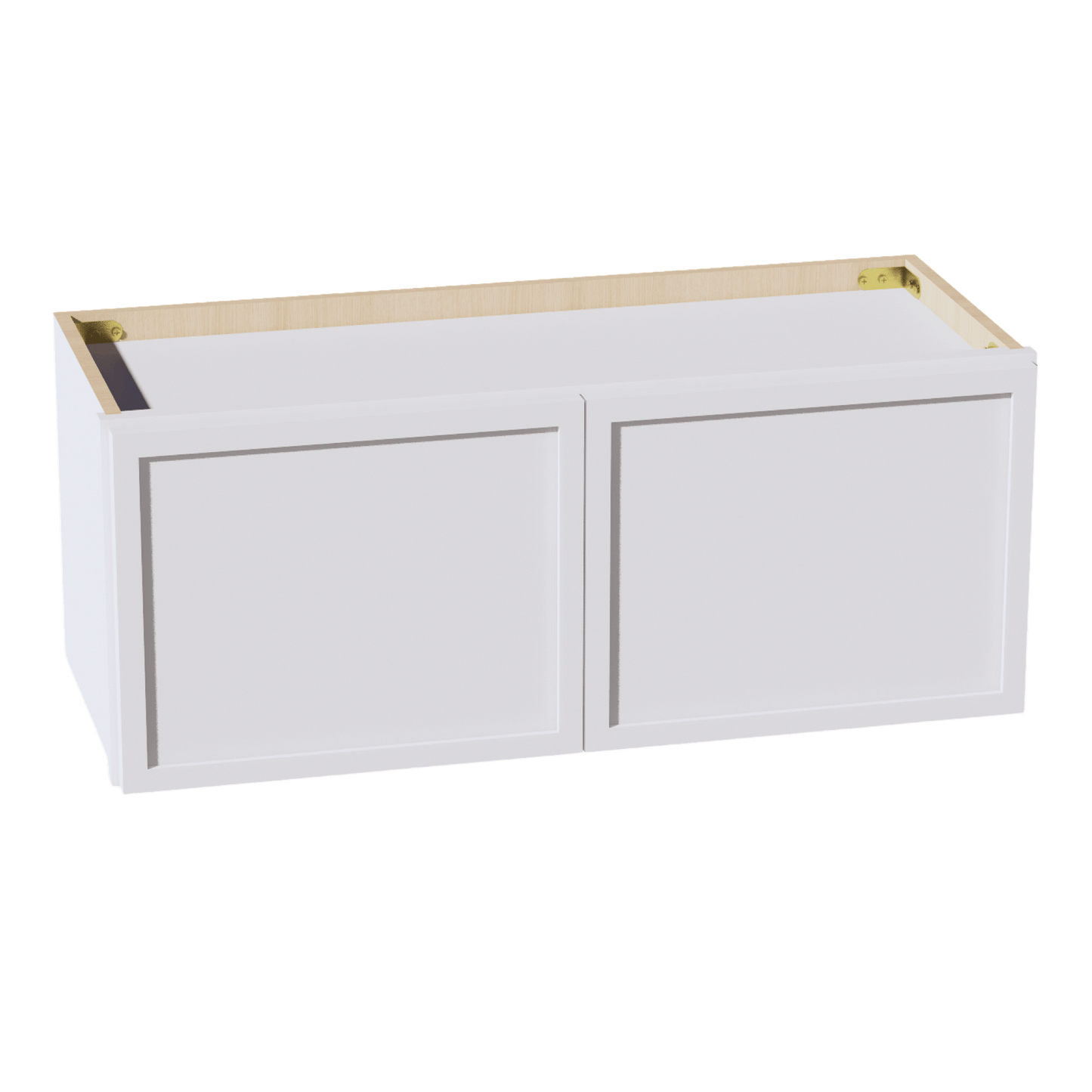 SF - W3012: Frost White Slim Shaker 30"W x 12"H 2 Doors Standard Wall Bridge Cabinet - NextCabinets