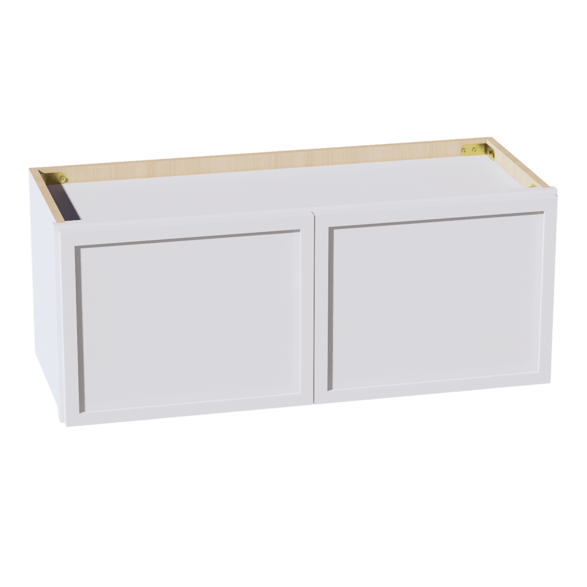 SF - W3012: Frost White Slim Shaker 30"W x 12"H 2 Doors Standard Wall Bridge Cabinet - NextCabinets