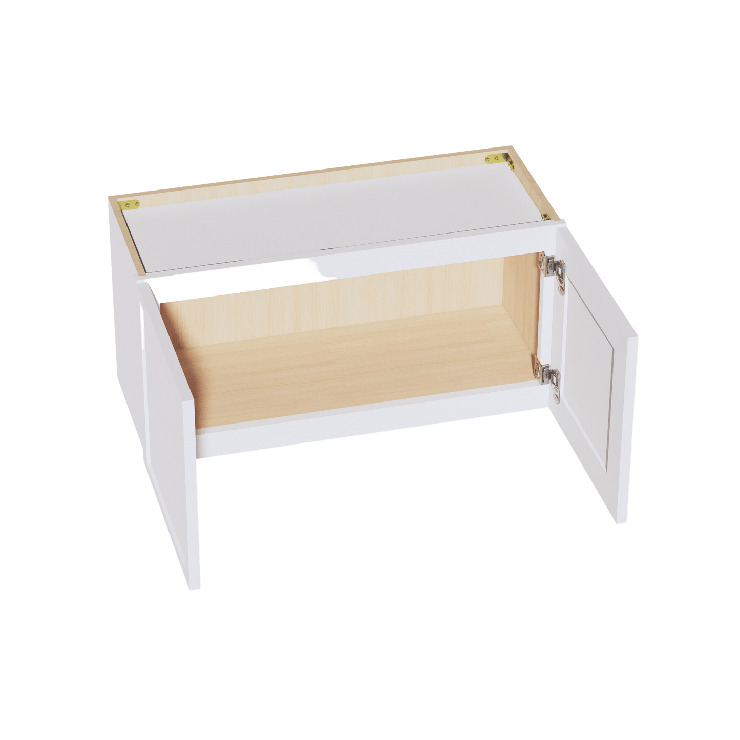 SF - W3015: Frost White Slim Shaker 30"W x 15"H 2 Doors Standard Wall Bridge Cabinet - NextCabinets