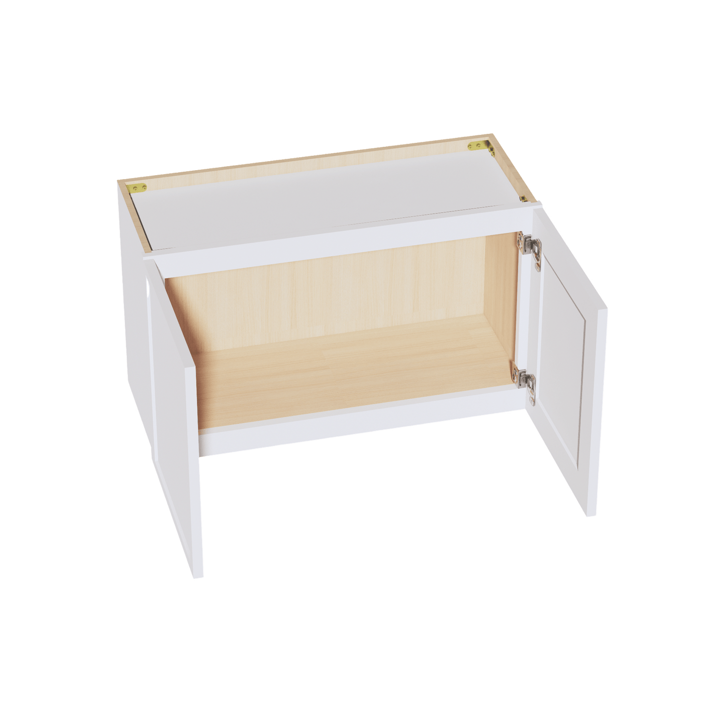 SF - W3018: Frost White Slim Shaker 30"W x 18"H 2 Doors Standard Wall Bridge Cabinet - NextCabinets