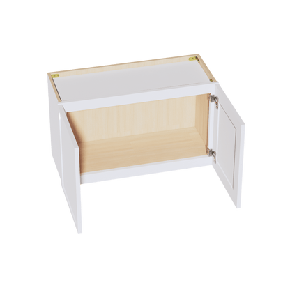 SF - W3018: Frost White Slim Shaker 30"W x 18"H 2 Doors Standard Wall Bridge Cabinet - NextCabinets