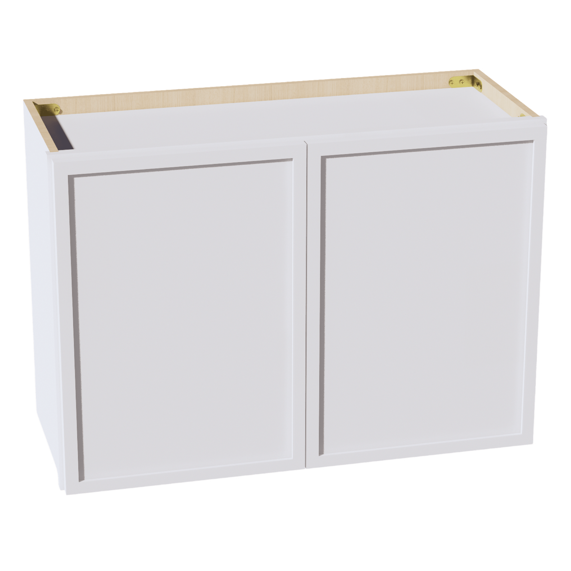 SF - W3021: Frost White Slim Shaker 30"W x 21"H 2 Doors Standard Wall Bridge Cabinet - NextCabinets