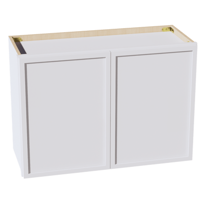 SF - W3021: Frost White Slim Shaker 30"W x 21"H 2 Doors Standard Wall Bridge Cabinet - NextCabinets