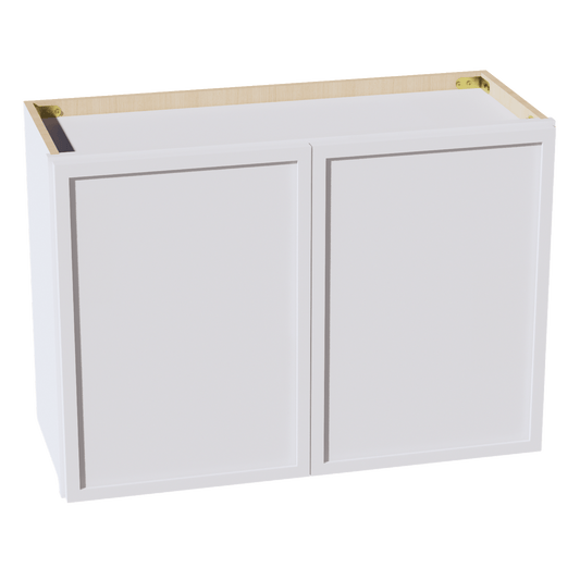 SF - W3021: Frost White Slim Shaker 30"W x 21"H 2 Doors Standard Wall Bridge Cabinet - NextCabinets