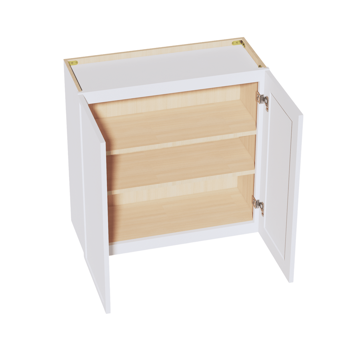 SF - W3030: Frost White Slim Shaker 30"W x 30"H 2 Doors & 2 Shelves Standard Wall Cabinet - NextCabinets