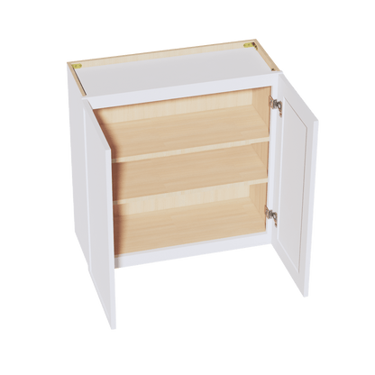 SF - W3030: Frost White Slim Shaker 30"W x 30"H 2 Doors & 2 Shelves Standard Wall Cabinet - NextCabinets