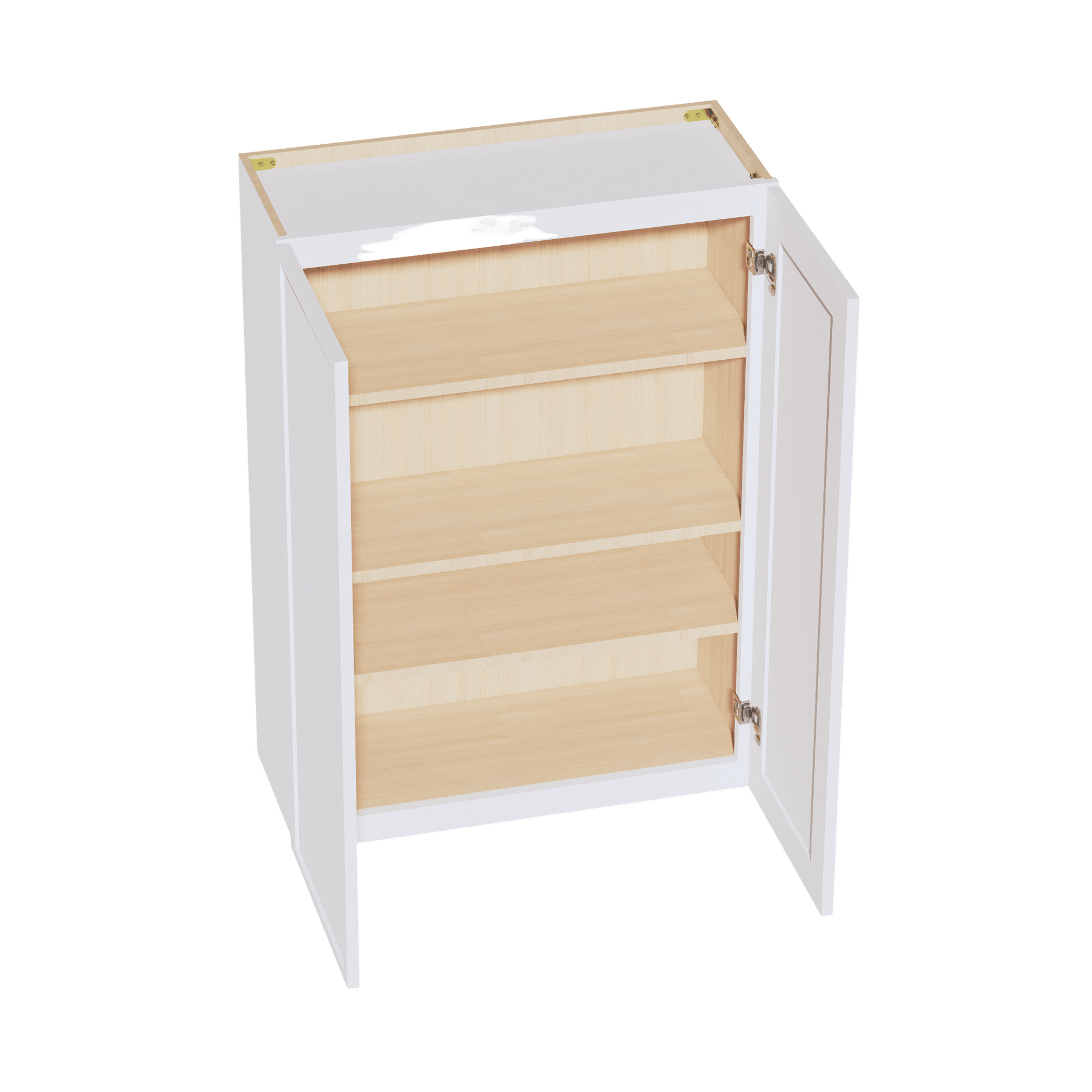 SF - W3042: Frost White Slim Shaker 30"W x 42"H 2 Doors & 3 Shelves Standard Wall Cabinet - NextCabinets