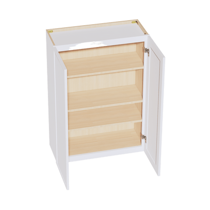 SF - W3042: Frost White Slim Shaker 30"W x 42"H 2 Doors & 3 Shelves Standard Wall Cabinet - NextCabinets