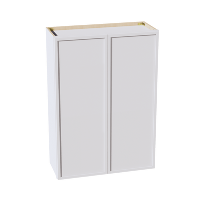 SF - W3042: Frost White Slim Shaker 30"W x 42"H 2 Doors & 3 Shelves Standard Wall Cabinet - NextCabinets