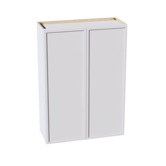 SF - W3042: Frost White Slim Shaker 30"W x 42"H 2 Doors & 3 Shelves Standard Wall Cabinet - NextCabinets