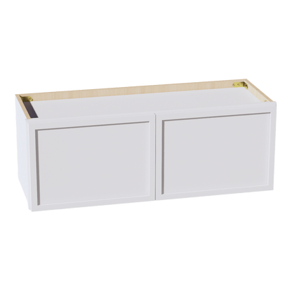 SF - W3312: Frost White Slim Shaker 33"W x 12"H 2 Doors Standard Wall Bridge Cabinet - NextCabinets