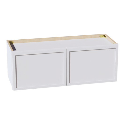 SF - W3312: Frost White Slim Shaker 33"W x 12"H 2 Doors Standard Wall Bridge Cabinet - NextCabinets