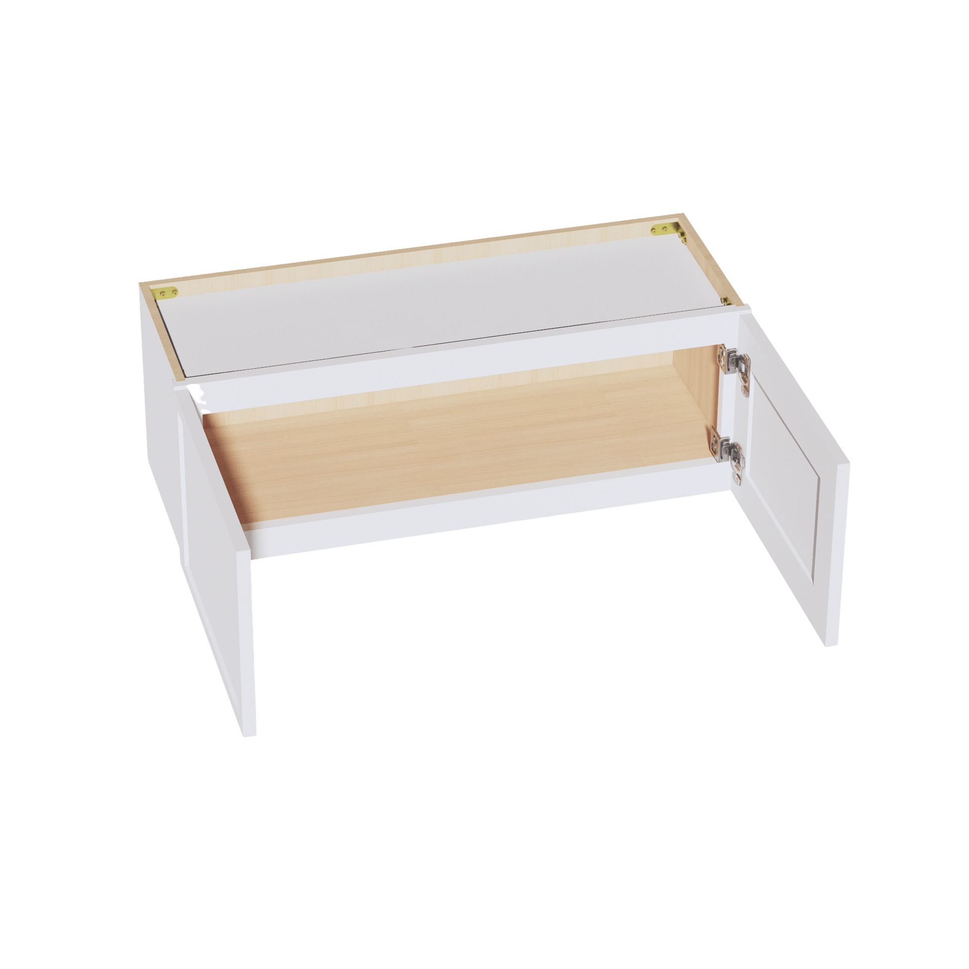 SF - W3312: Frost White Slim Shaker 33"W x 12"H 2 Doors Standard Wall Bridge Cabinet - NextCabinets