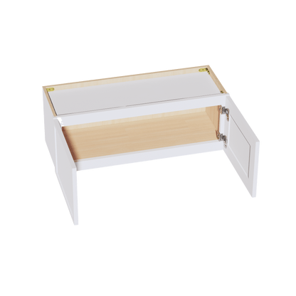 SF - W3312: Frost White Slim Shaker 33"W x 12"H 2 Doors Standard Wall Bridge Cabinet - NextCabinets