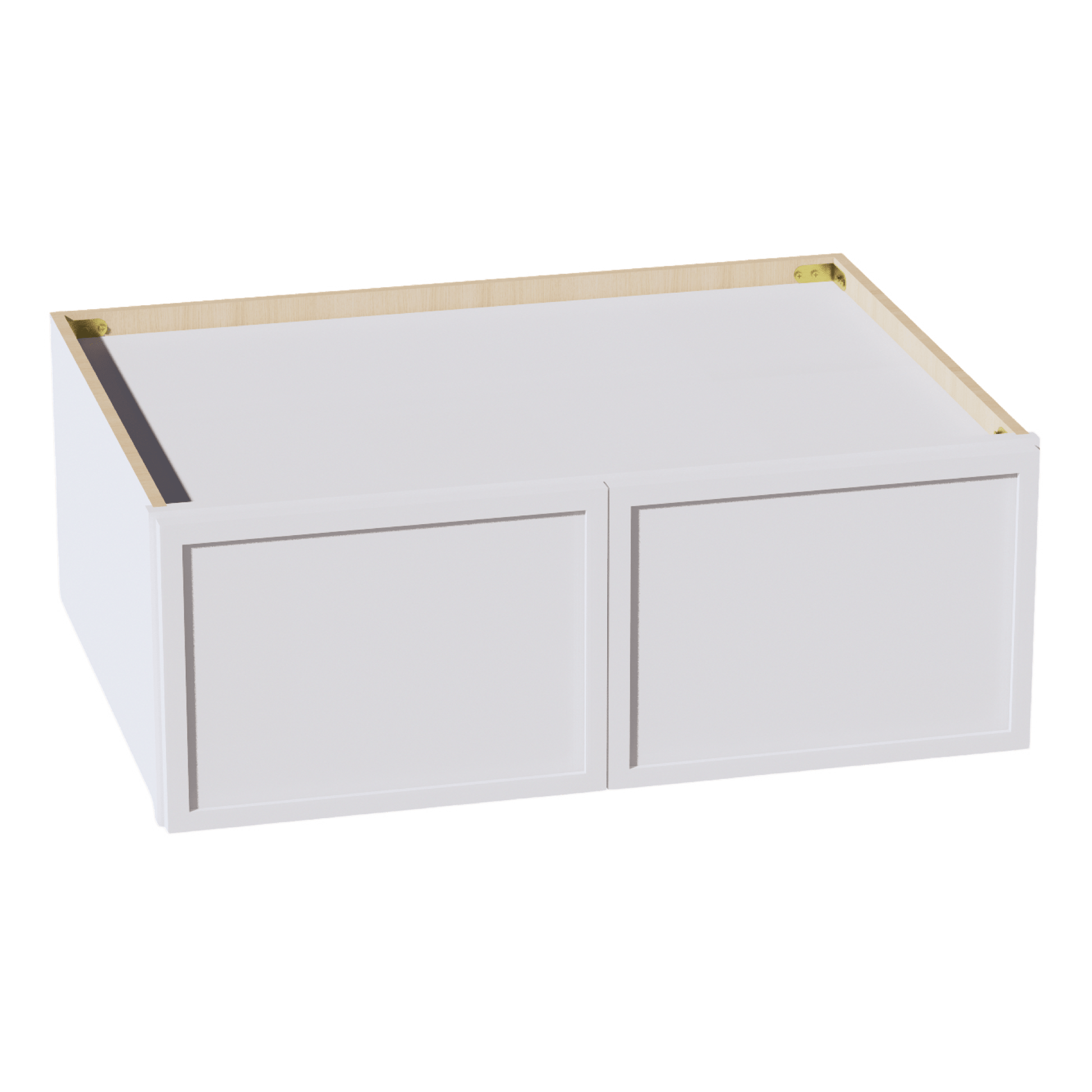SF - W331224: Frost White Slim Shaker 33"W x 12"H x 24"D 2 Doors Standard Bridge Wall Cabinet - NextCabinets