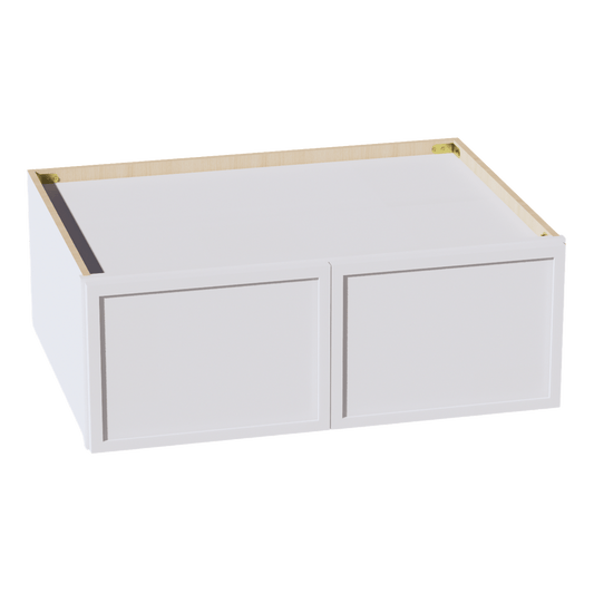 SF - W331224: Frost White Slim Shaker 33"W x 12"H x 24"D 2 Doors Standard Bridge Wall Cabinet - NextCabinets