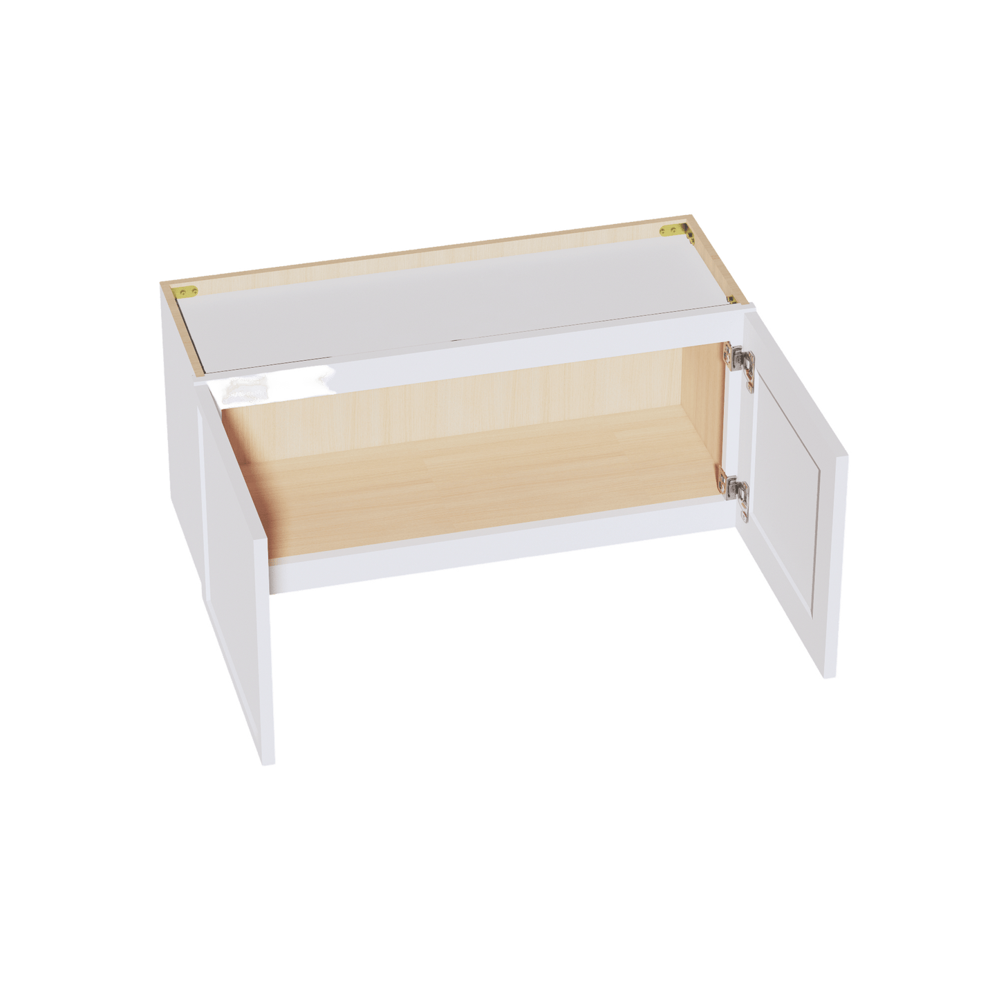 SF - W3315: Frost White Slim Shaker 33"W x 15"H 2 Doors Standard Wall Bridge Cabinet - NextCabinets