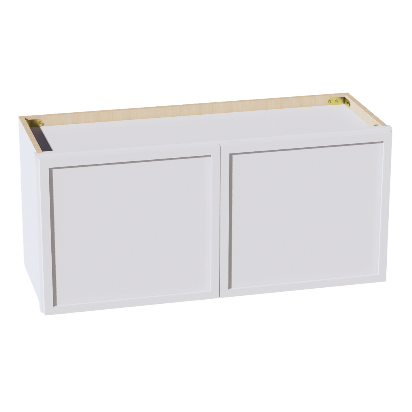 SF - W3315: Frost White Slim Shaker 33"W x 15"H 2 Doors Standard Wall Bridge Cabinet - NextCabinets