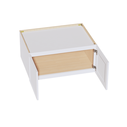 SF - W331524: Frost White Slim Shaker 33"W x 15"H x 24"D 2 Doors Standard Bridge Wall Cabinet - NextCabinets