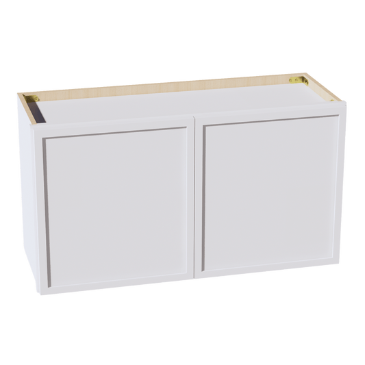 SF - W3318: Frost White Slim Shaker 33"W x 18"H 2 Doors Standard Wall Bridge Cabinet - NextCabinets