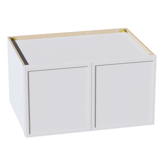 SF - W331824: Frost White Slim Shaker 33"W x 18"H x 24"D 2 Doors Standard Bridge Wall Cabinet - NextCabinets