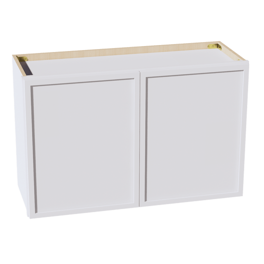 SF - W3321: Frost White Slim Shaker 33"W x 21"H 2 Doors Standard Wall Bridge Cabinet - NextCabinets