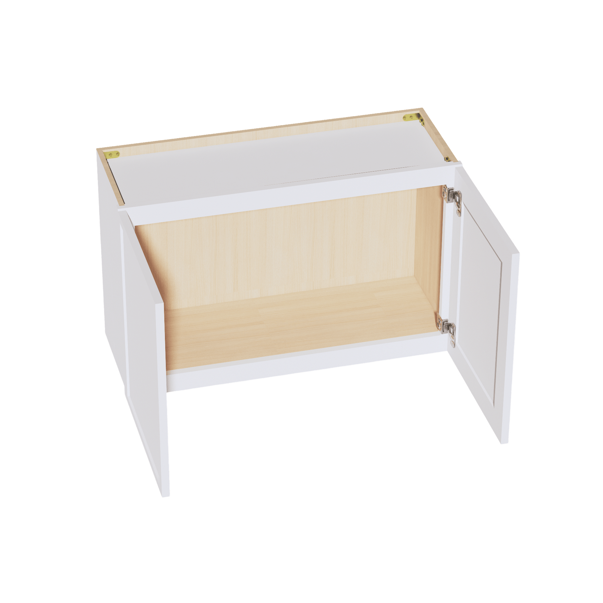 SF - W3321: Frost White Slim Shaker 33"W x 21"H 2 Doors Standard Wall Bridge Cabinet - NextCabinets