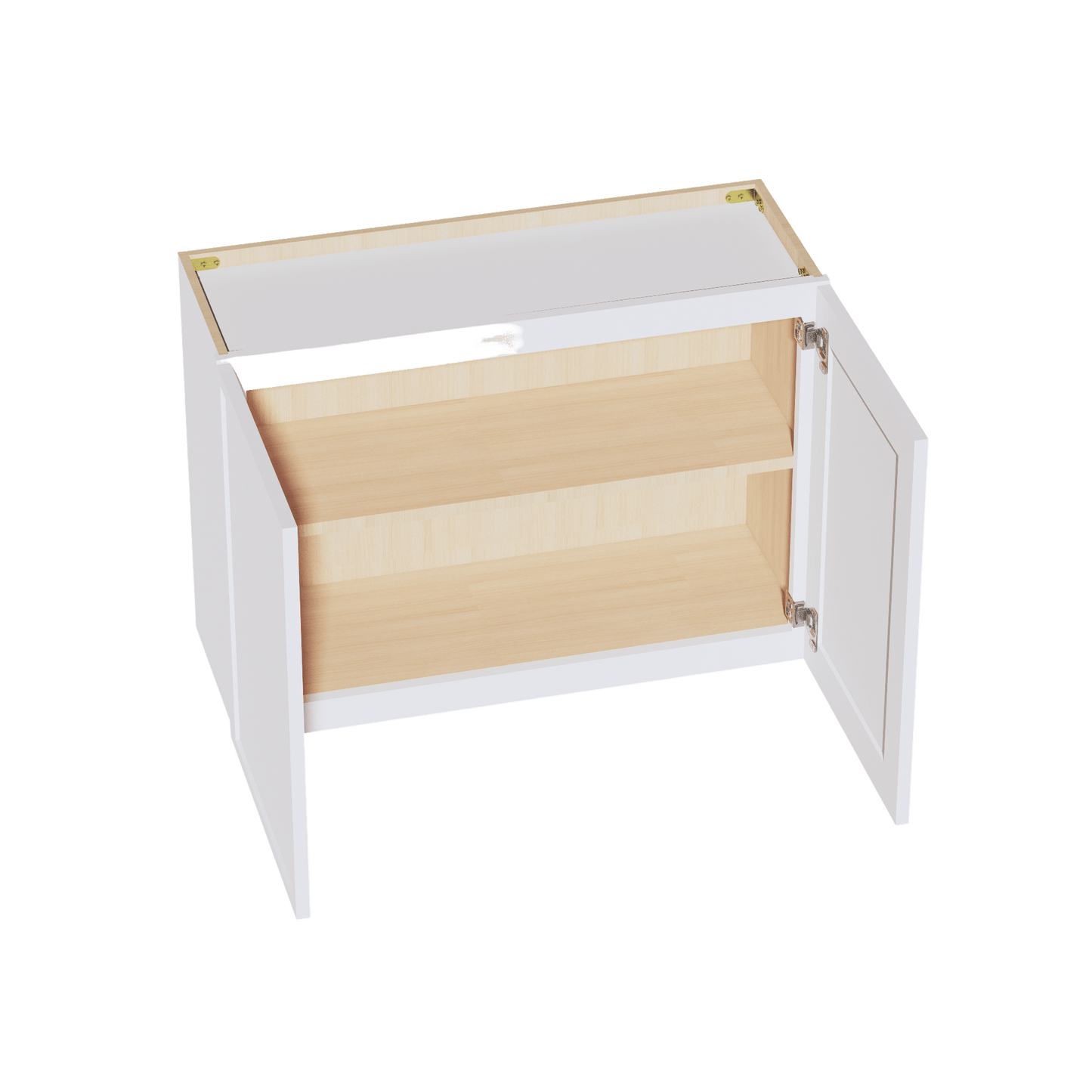 SF - W3324: Frost White Slim Shaker 33"W x 24"H 2 Doors Standard Wall Bridge Cabinet - NextCabinets