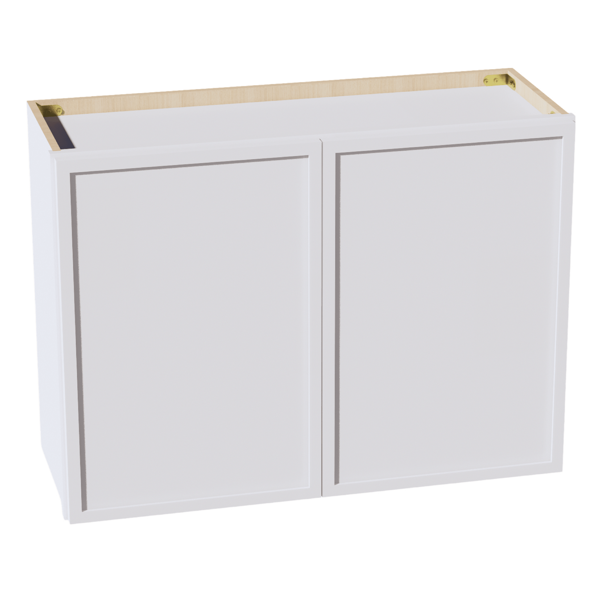 SF - W3324: Frost White Slim Shaker 33"W x 24"H 2 Doors Standard Wall Bridge Cabinet - NextCabinets