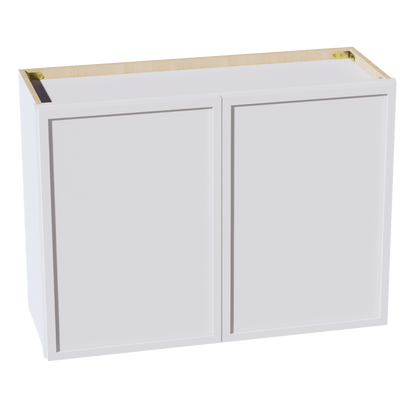 SF - W3324: Frost White Slim Shaker 33"W x 24"H 2 Doors Standard Wall Bridge Cabinet - NextCabinets