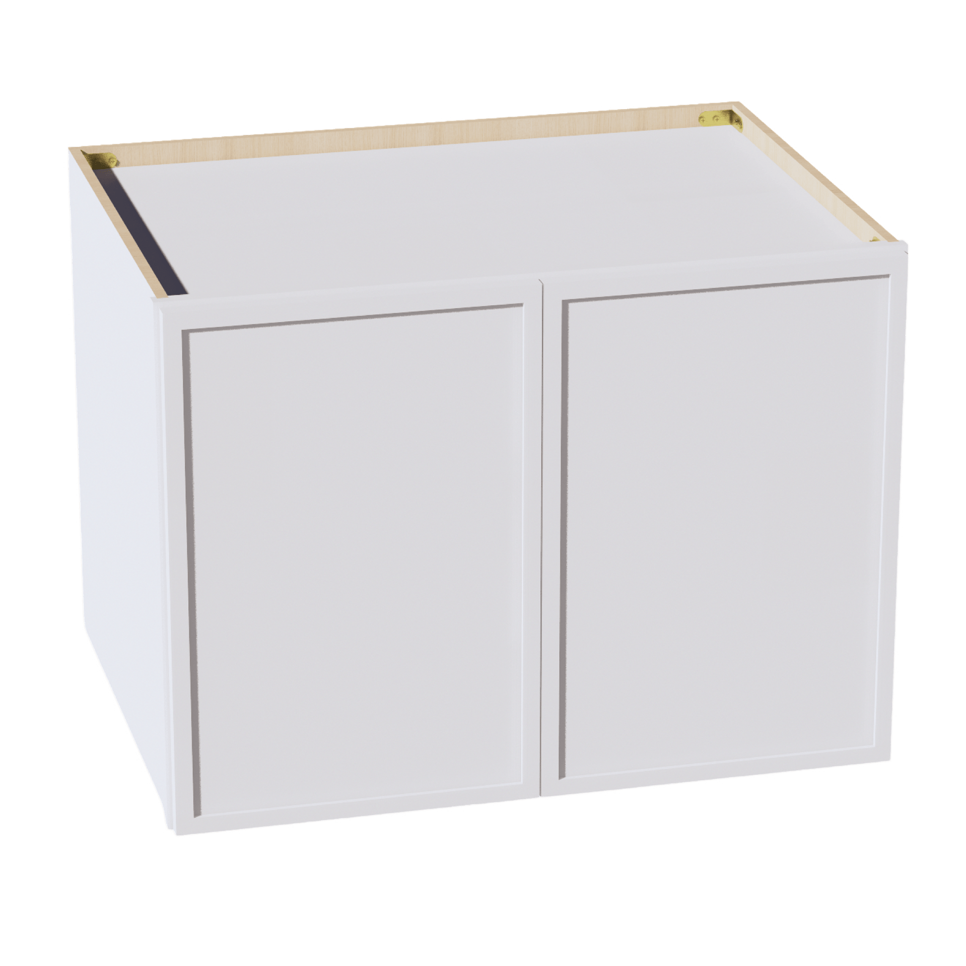 SF - W332424: Frost White Slim Shaker 33"W x 24"H x 24"D 2 Doors & 1 Shelf Standard Bridge Wall Cabinet - NextCabinets