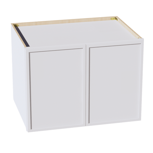 SF - W332424: Frost White Slim Shaker 33"W x 24"H x 24"D 2 Doors & 1 Shelf Standard Bridge Wall Cabinet - NextCabinets