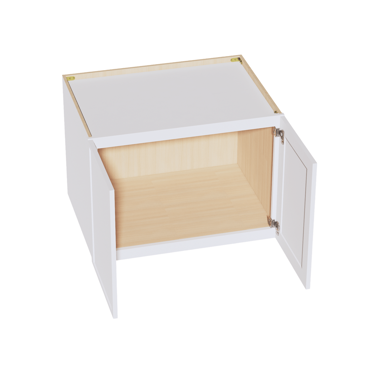 SF - W332424: Frost White Slim Shaker 33"W x 24"H x 24"D 2 Doors & 1 Shelf Standard Bridge Wall Cabinet - NextCabinets