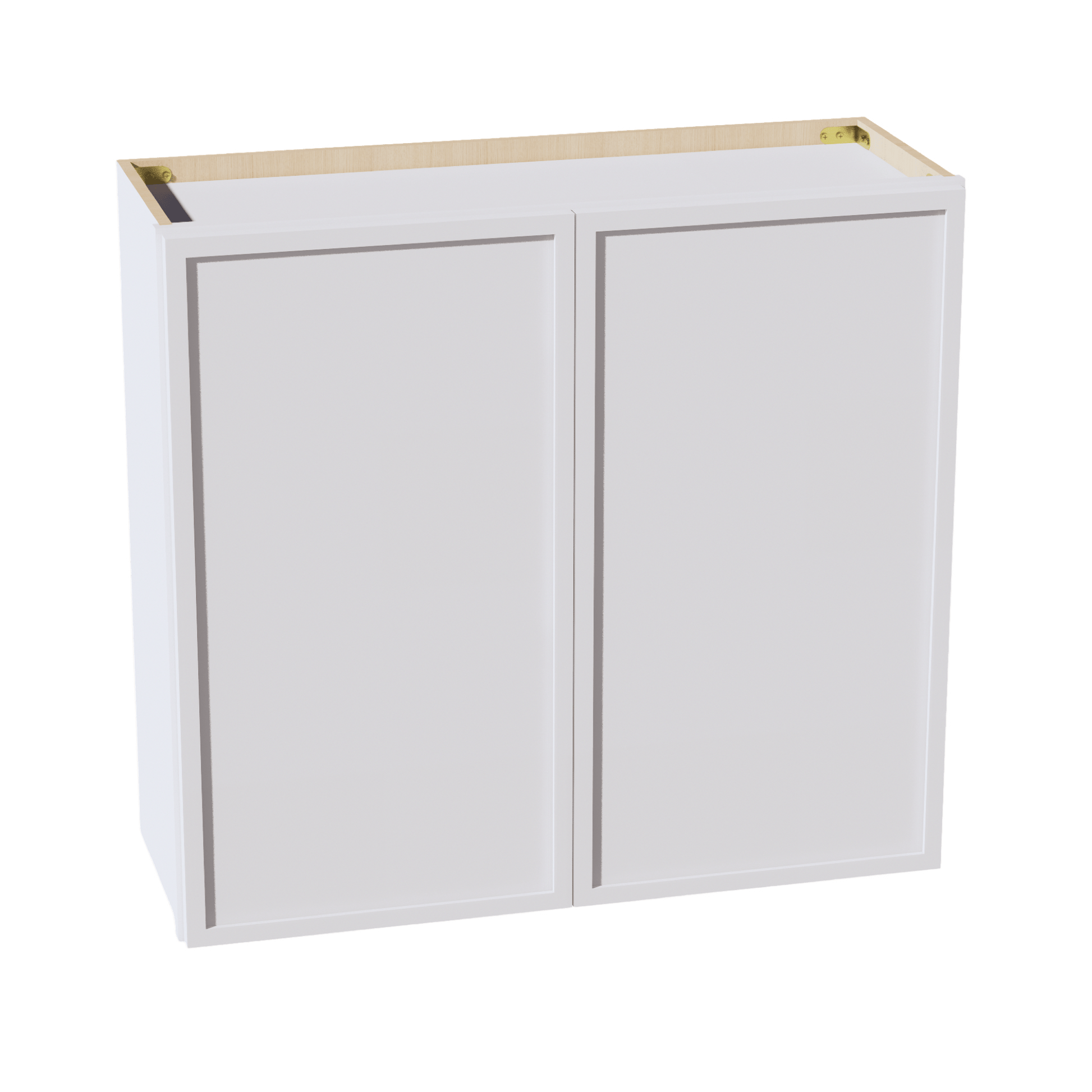 SF - W3330: Frost White Slim Shaker 33"W x 30"H 2 Doors & 2 Shelves Standard Wall Cabinet - NextCabinets