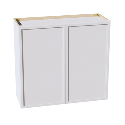 SF - W3330: Frost White Slim Shaker 33"W x 30"H 2 Doors & 2 Shelves Standard Wall Cabinet - NextCabinets