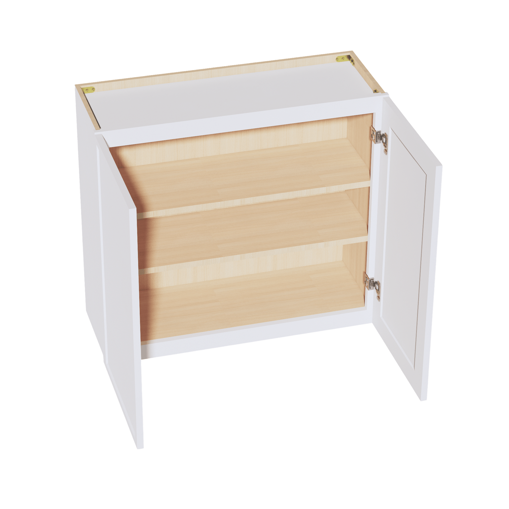 SF - W3330: Frost White Slim Shaker 33"W x 30"H 2 Doors & 2 Shelves Standard Wall Cabinet - NextCabinets