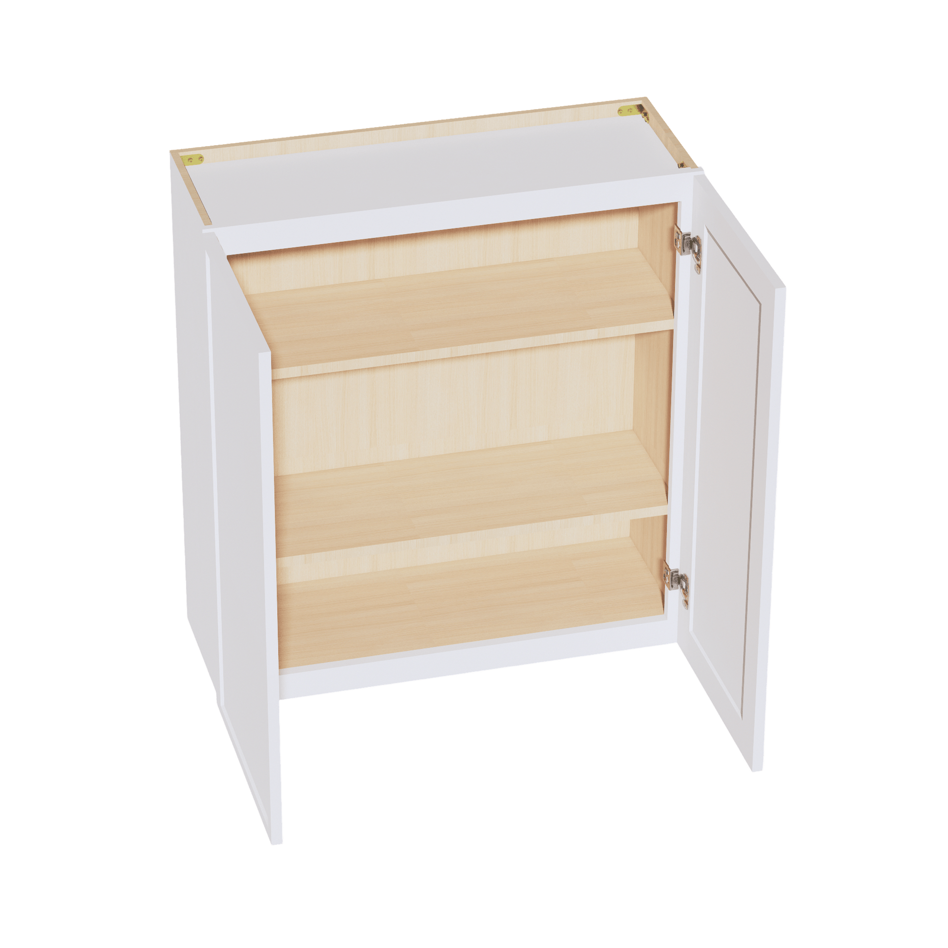 SF - W3336: Frost White Slim Shaker 33"W x 36"H 2 Doors & 2 Shelves Standard Wall Cabinet - NextCabinets