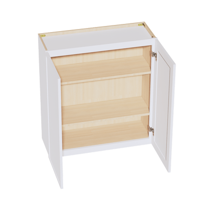 SF - W3336: Frost White Slim Shaker 33"W x 36"H 2 Doors & 2 Shelves Standard Wall Cabinet - NextCabinets