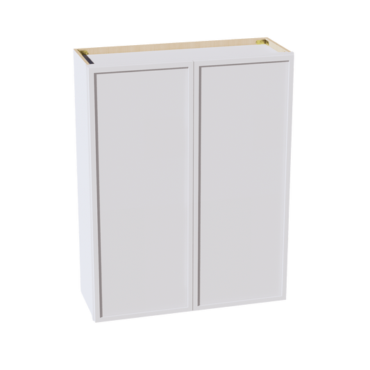 SF - W3342: Frost White Slim Shaker 33"W x 42"H 2 Doors & 3 Shelves Standard Wall Cabinet - NextCabinets