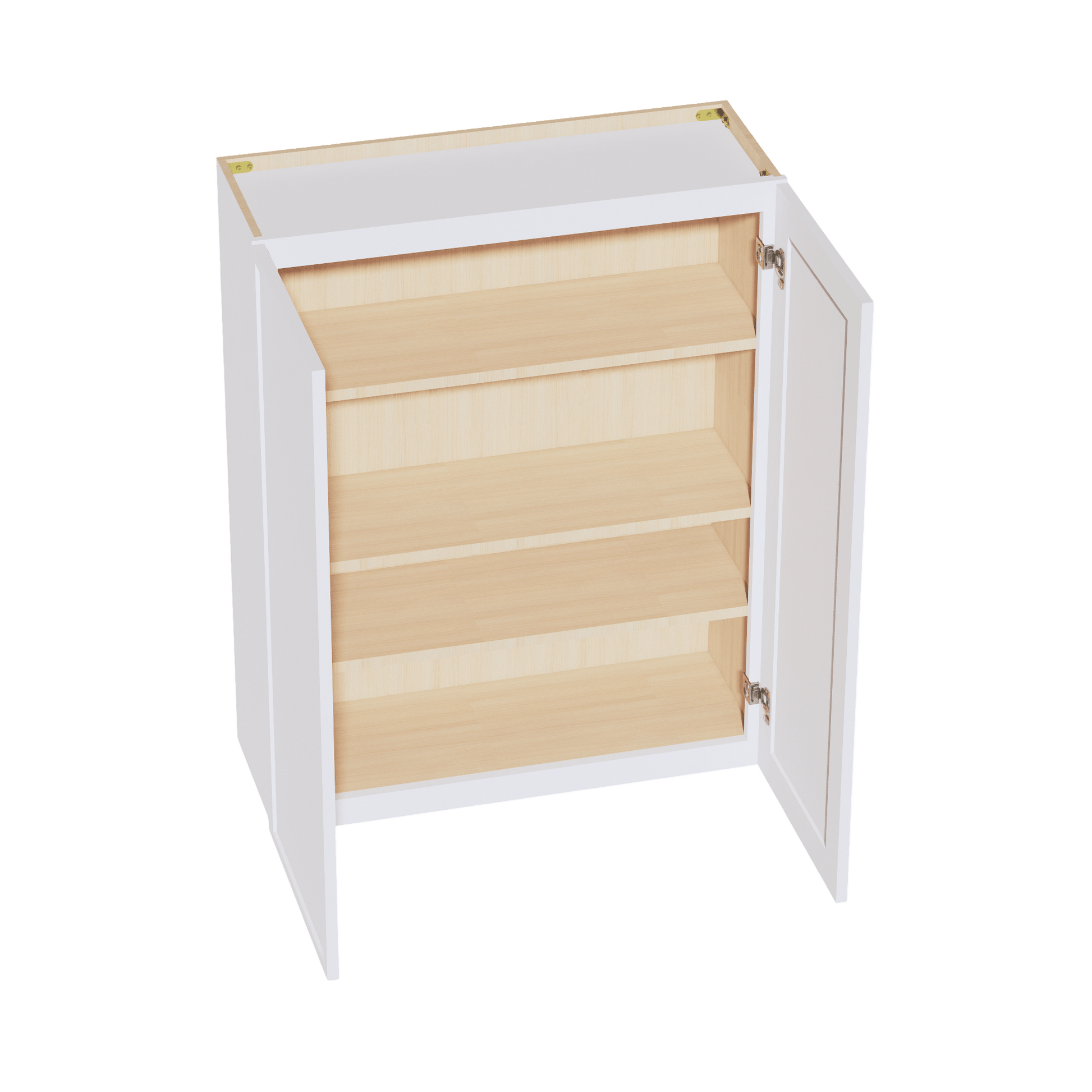 SF - W3342: Frost White Slim Shaker 33"W x 42"H 2 Doors & 3 Shelves Standard Wall Cabinet - NextCabinets