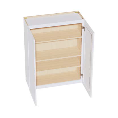 SF - W3342: Frost White Slim Shaker 33"W x 42"H 2 Doors & 3 Shelves Standard Wall Cabinet - NextCabinets