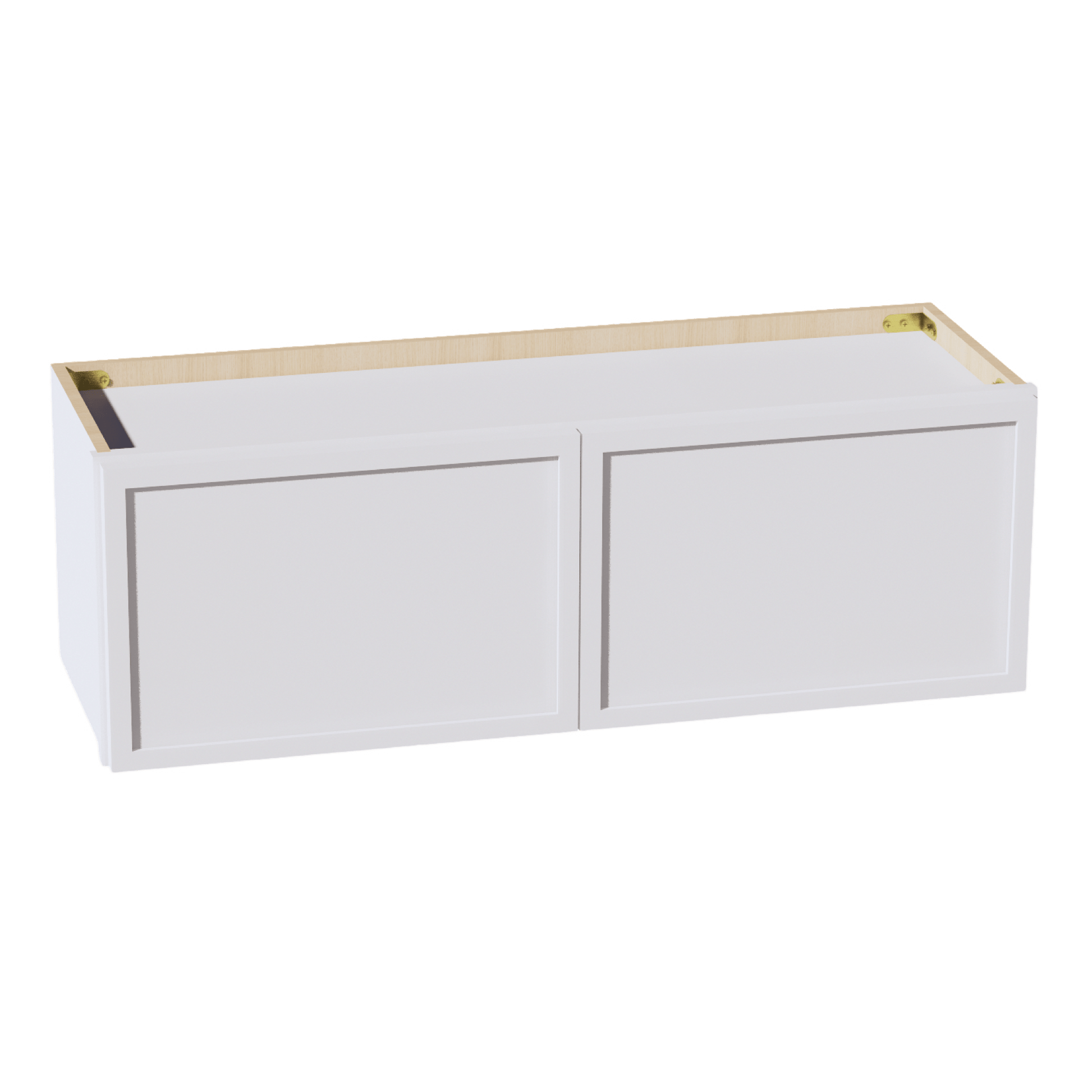 SF - W3612: Frost White Slim Shaker 36"W x 12"H 2 Doors Standard Wall Bridge Cabinet - NextCabinets