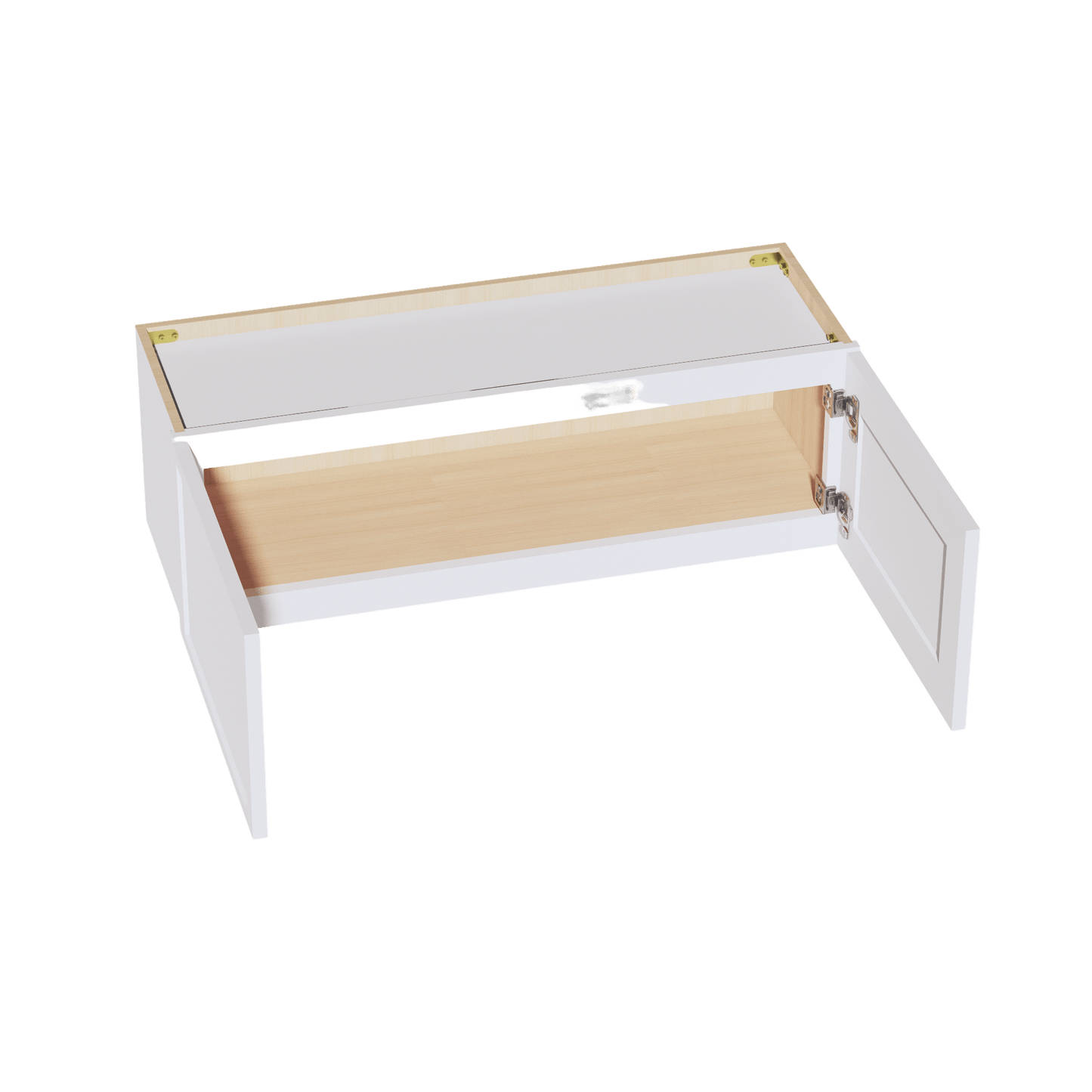 SF - W3612: Frost White Slim Shaker 36"W x 12"H 2 Doors Standard Wall Bridge Cabinet - NextCabinets